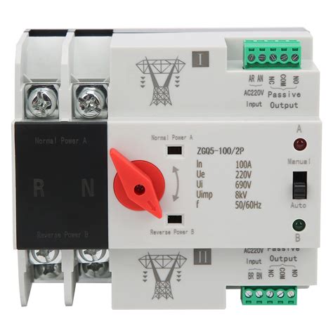 Eujgoov Automatic Transfer Switch Ats 2p Dual Power Transfer Switch