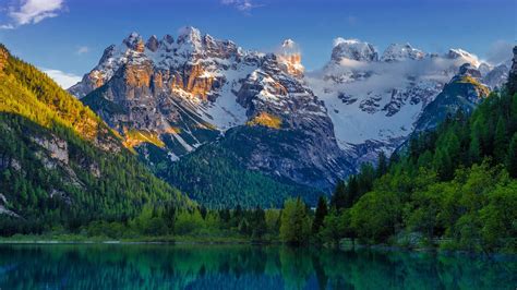 View Of Alps Mountainer Snow Lake Spring Mountains Hd