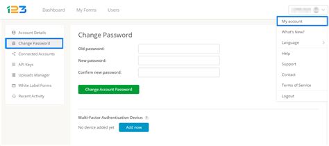 How to change the wifi password of the verizon fios router? How to change password of your 123FormBuilder account | Help