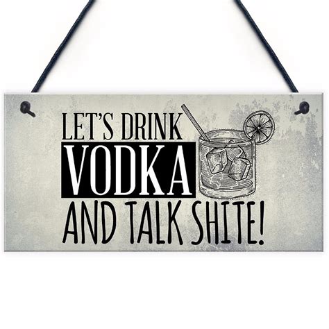 Meijiafei Lets Drink Vodka Funny Alcohol T Man Cave Home Bar Hanging