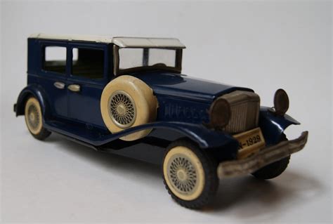 Japanese Tin Toy Car 1929 Blue Sedan Manufactured By Shioji Antique