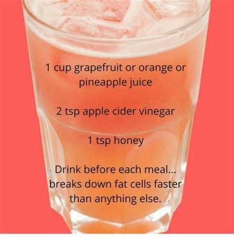 1 Cup Grapefruit Or Orange Or Pineapple Juice 2 Tsp Apple Cider Vinegar