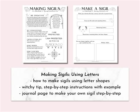 Sigil Magic And Worksheets Printable Grimoire Pages Etsy Uk