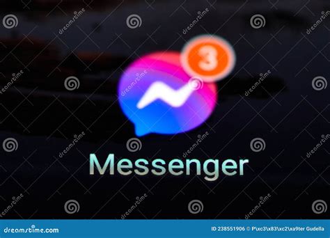 Unread Message Notifications On Facebook Messenger Editorial Photo