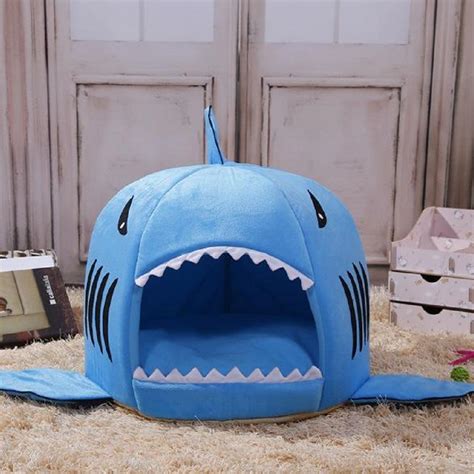 Washable Shark Pet House Cave Dog Bed Best Gadget Store