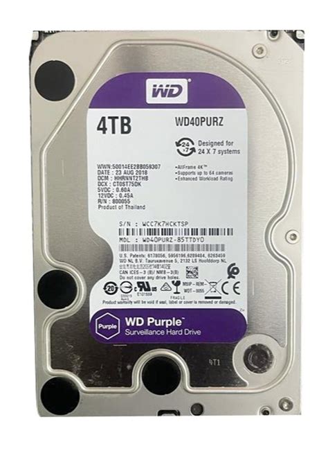 Steel Hdd Internal Wd Purple 4tb Surveillance Hard Disk For Cctv System