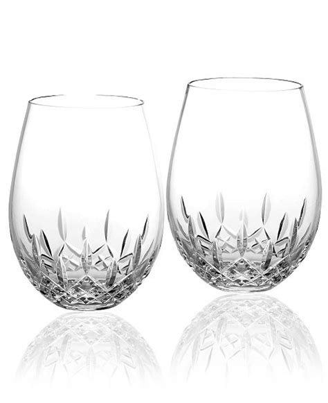waterford stemware lismore nouveau stemless deep red wine glasses set of 2 glassware