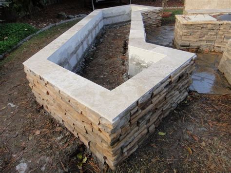 Cultured Stone Planter Box With Travertine Tile Cap In Davis Flickr