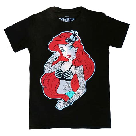 Twisted Punk Disney Ariel Little Mermaid Tattoo T Shirt Top Gothic