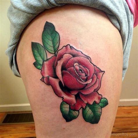 Stylish Rose Tattoo On Thigh Tattoo Designs Tattoo Pictures
