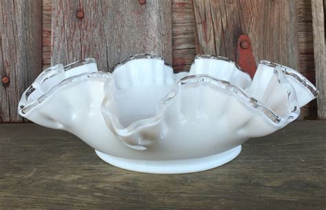 Reserved Vintage Fenton White Milk Glass Bowl Fenton Glass