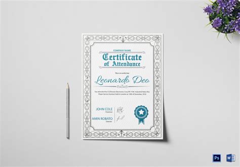 word certificate template    samples