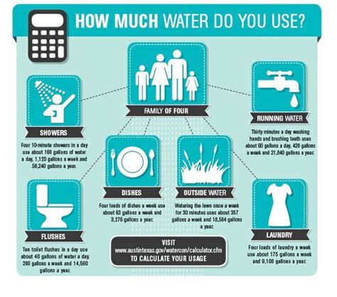 How Much Water Do You Use Info Graphic Of Water Consumption In Our