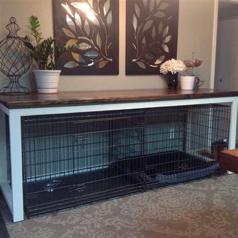 For a domesticated dog, a crate fulfills this natural need for a safe haven. Image result for diy living room dog crate | Diy dog crate ...
