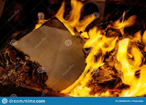 A Sheet Of Paper On Fire Stock Image Image Of Burnt 238480439