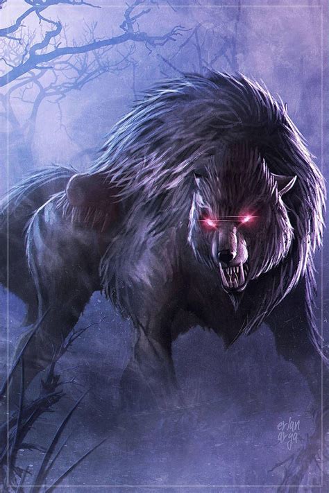 Dire Wolf By Erlanarya Lobo Negro Animales Monstruos
