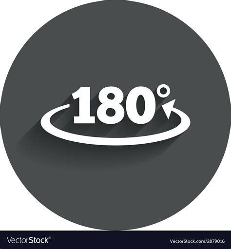 Angle 180 Degrees Sign Icon Geometry Math Symbol Vector Image