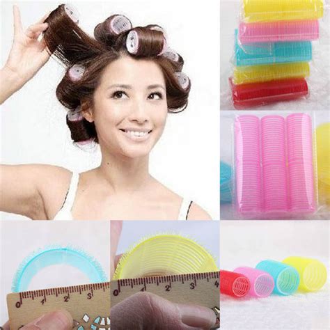6pcs Big Self Grip Hair Rollers Cling Any Size Diy Hair Curlers Make Up Ebay