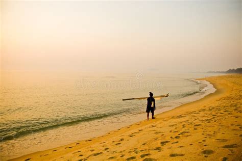 Man Silhouettes On Beach Stock Image Image Of Outdoor 95956285