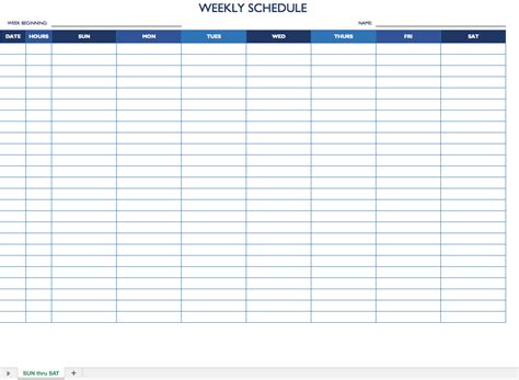 Employee Work Schedule Template Pdf - Weekly Work Schedule Template ...