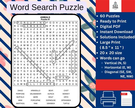 Word Search Puzzle Printable Word Search Printable Puzzle Activity