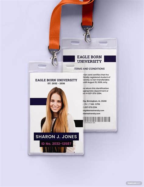 Free Printable College Id Card Template Download In Word Illustrator