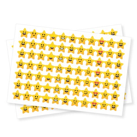 Smiley Star Shape Stickers