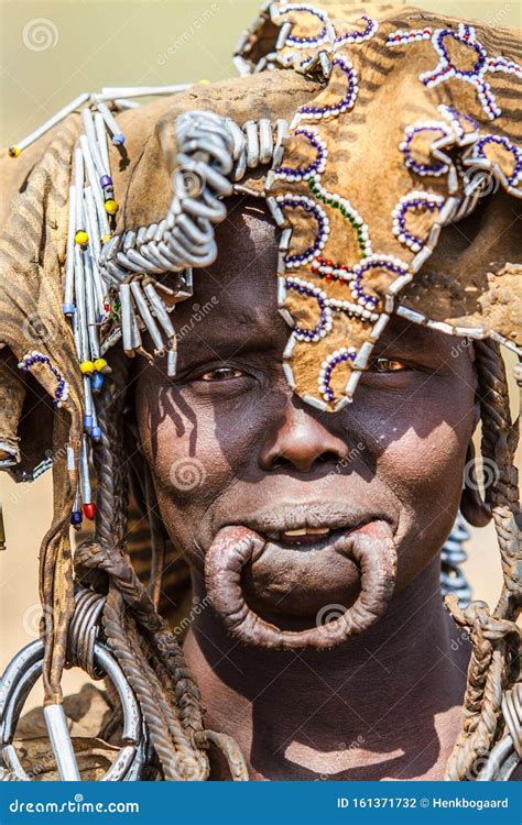 Portrait Of A Mursi Woman In Ethiopia Editorial Photography Image Of