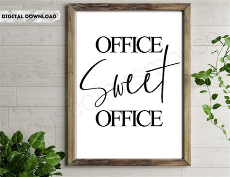 Office Sweet Office Home Decor Wall Art Phrase Saying Etsy