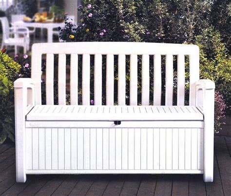 Keter 233433 Resin Patio Storage Bench White For Sale Online Ebay