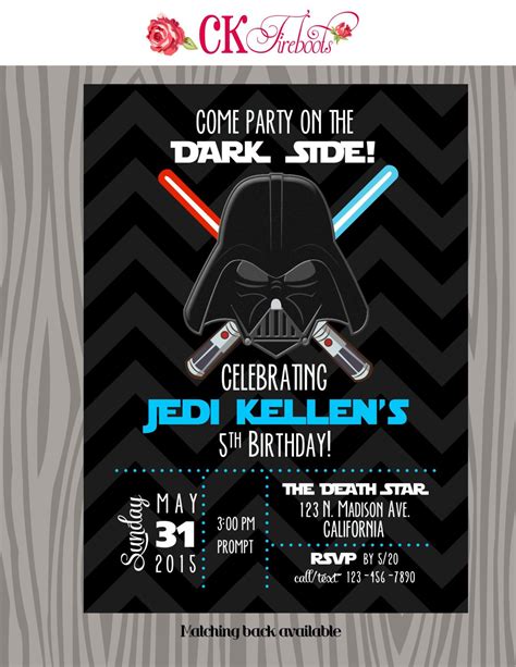 We hope you enjoy darth vader birthday invitation the dark side birthday turn your kid into darth vader star wars birthday invitation stormtroopers party ideas sith lord death. Vintage Inspired Darth Vader - Star Wars - Birthday Invite ...