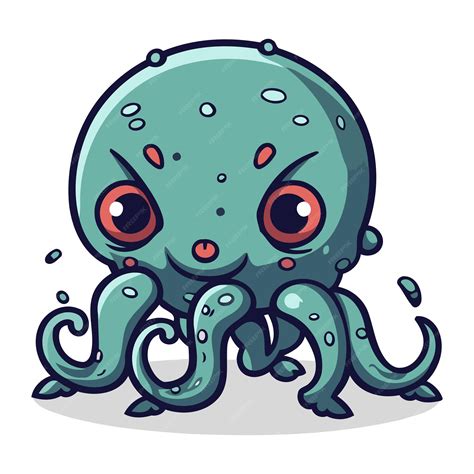 Premium Vector Octopus Cartoon Character Vector Illustration Of A
