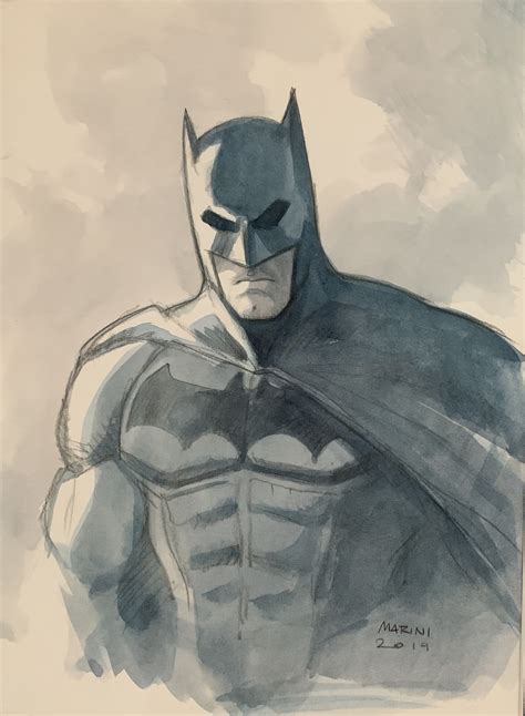 Batman Par Enrico Marini Illustration Originale