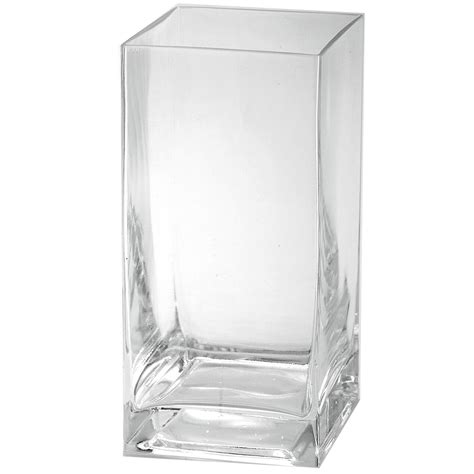 8h Clear Square Glass Vase At Home