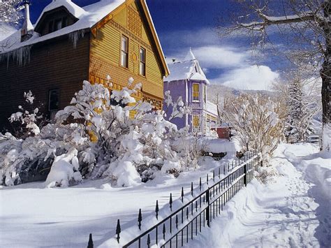 Free Download Colorado Aspen Homes Scenic Wallpaper Image Featuring