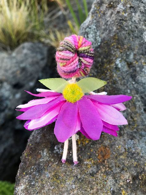 Mini Fairy Doll Pink Multi Flower Fairy Handmade Fairy Etsy Fairy