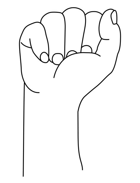 Hand Gesture Raised Fist Up Or Clenched Fist Vector Illustration