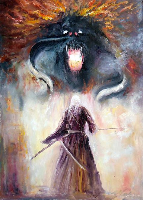 Gandalf Vs Balrog Canvas Print Battle Of The Peak Galerifoton