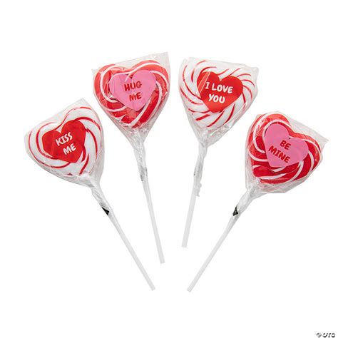 Heart Shaped Swirl Lollipops 12 Pc Oriental Trading