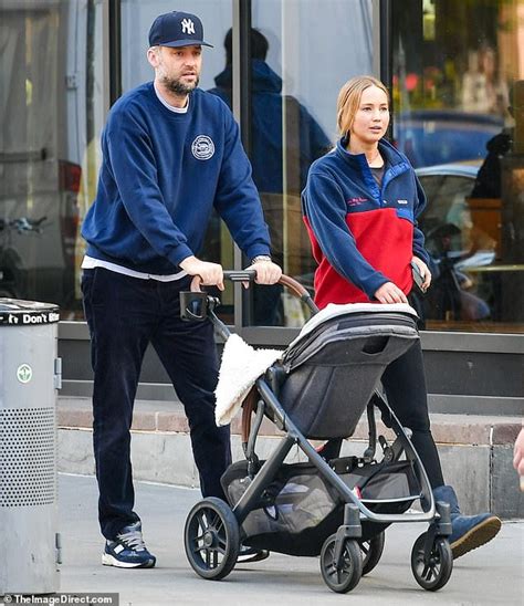 Jennifer Lawrence And Husband Cooke Maroney Push Baby Cy In Stroller On