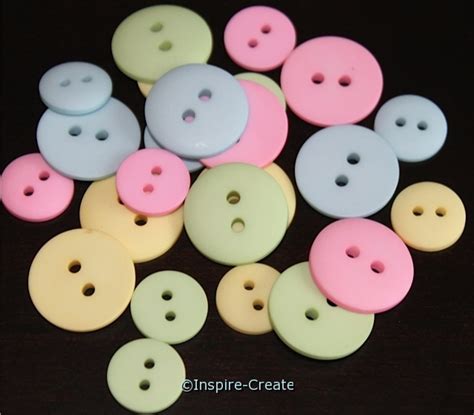 Pastel Assorted Craft Buttons 24 Inspire Create