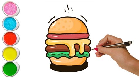 How To Draw Burger Step By Step How To Draw And Color Delicious