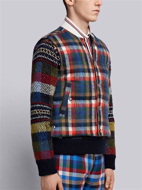 Gingham Tartan Down Filled Hairy Mohair Vest Thom Browne Official