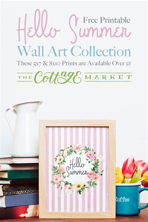 Free Printable Hello Summer Wall Art Collection The Cottage Market