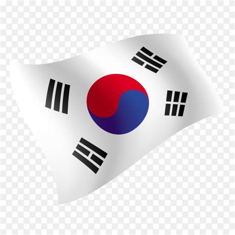 Get your south korea flag in a jpg, png, gif or psd file. South Korea flag waving vector on transparent background ...