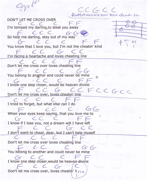 Dont Let Me Cross Over The Line Jim Reeves Guitar Chord