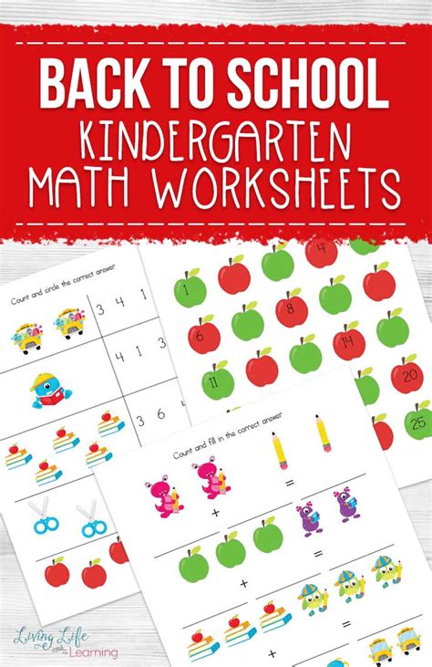 Play board games that involve counting. Back to School Kindergarten Math Worksheets