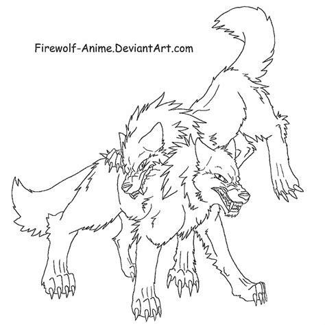 Wolf Fight Lineart By Firewolf Anime On Deviantart