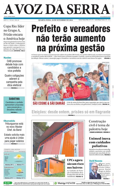 Edição De 28 De Setembro De 2016 Jornal A Voz Da Serra