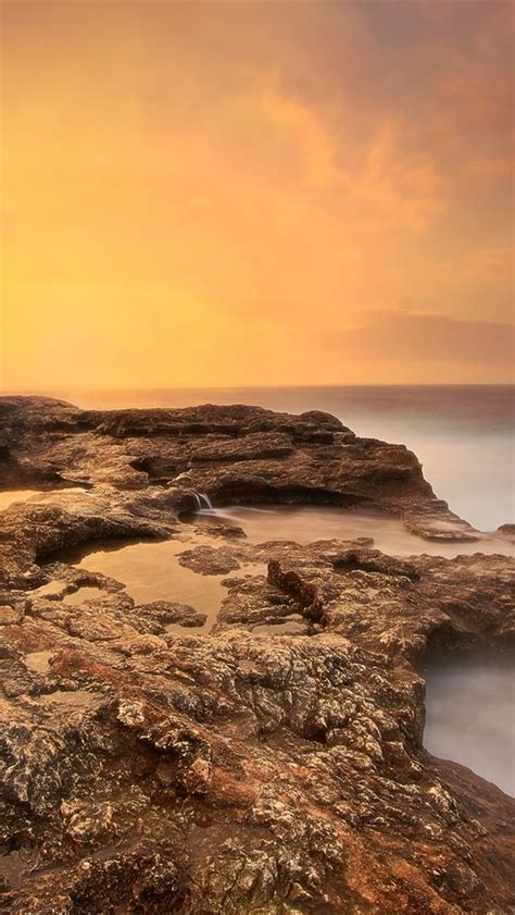 Meer Strand Felsen Morgen Sonnenaufgang 640x1136 Iphone 55s5cse